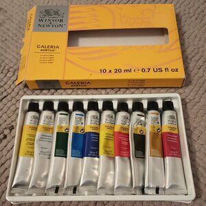 Pack of 10 Winsor & Newton acrylic paints - 20 ml tubes